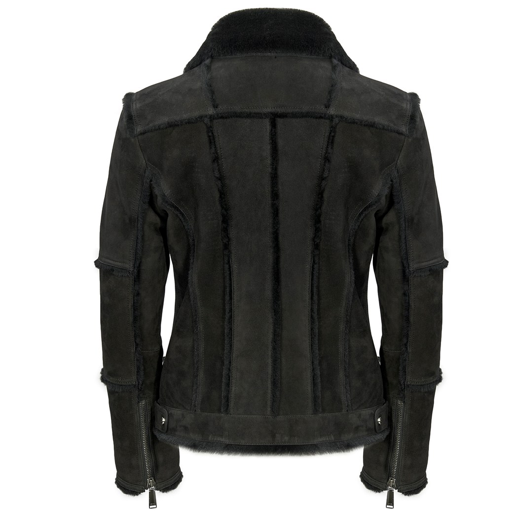 Siyah Nadine Kadın Kürk Mont