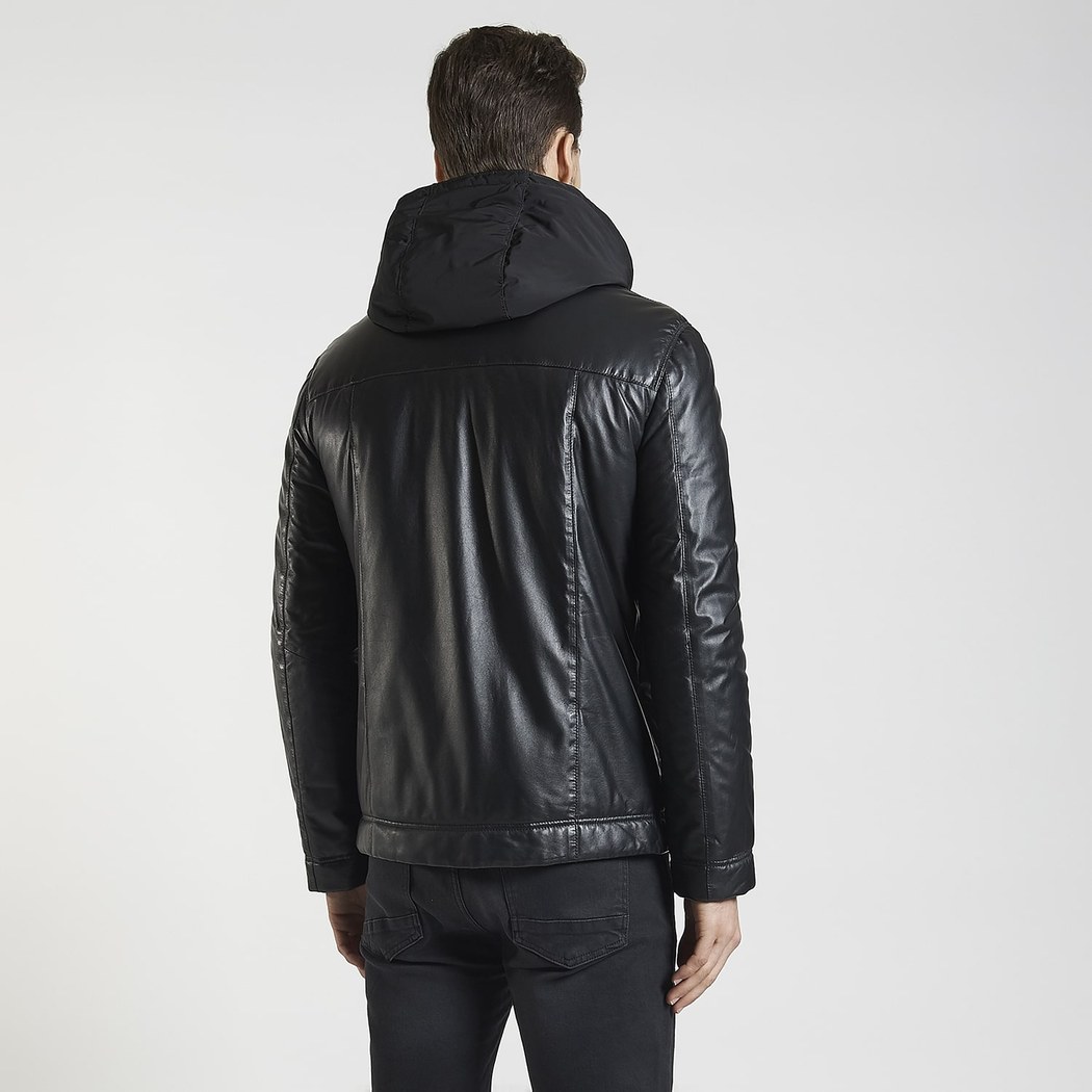 Siyah Patrick Erkek Deri Mont