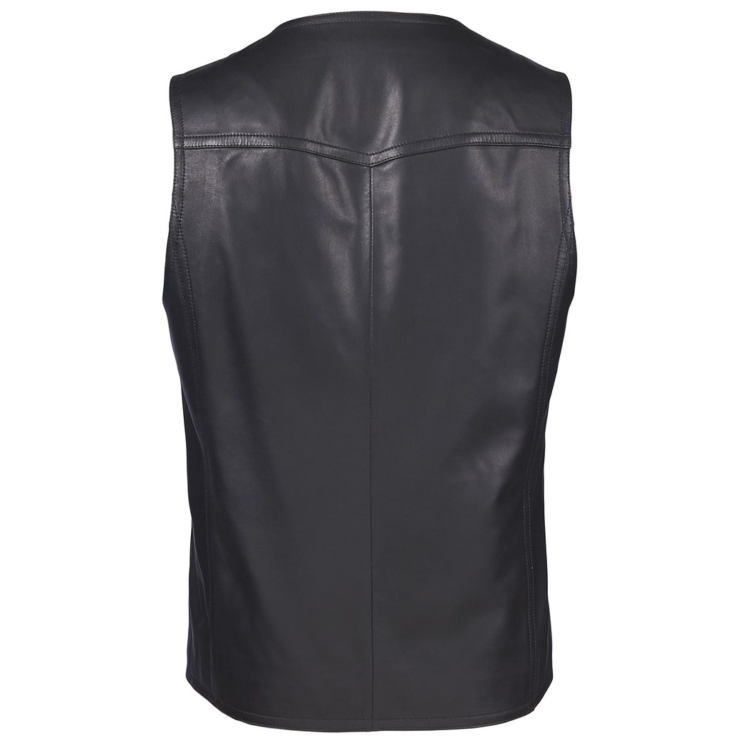 Siyah Pedro Erkek Deri Yelek