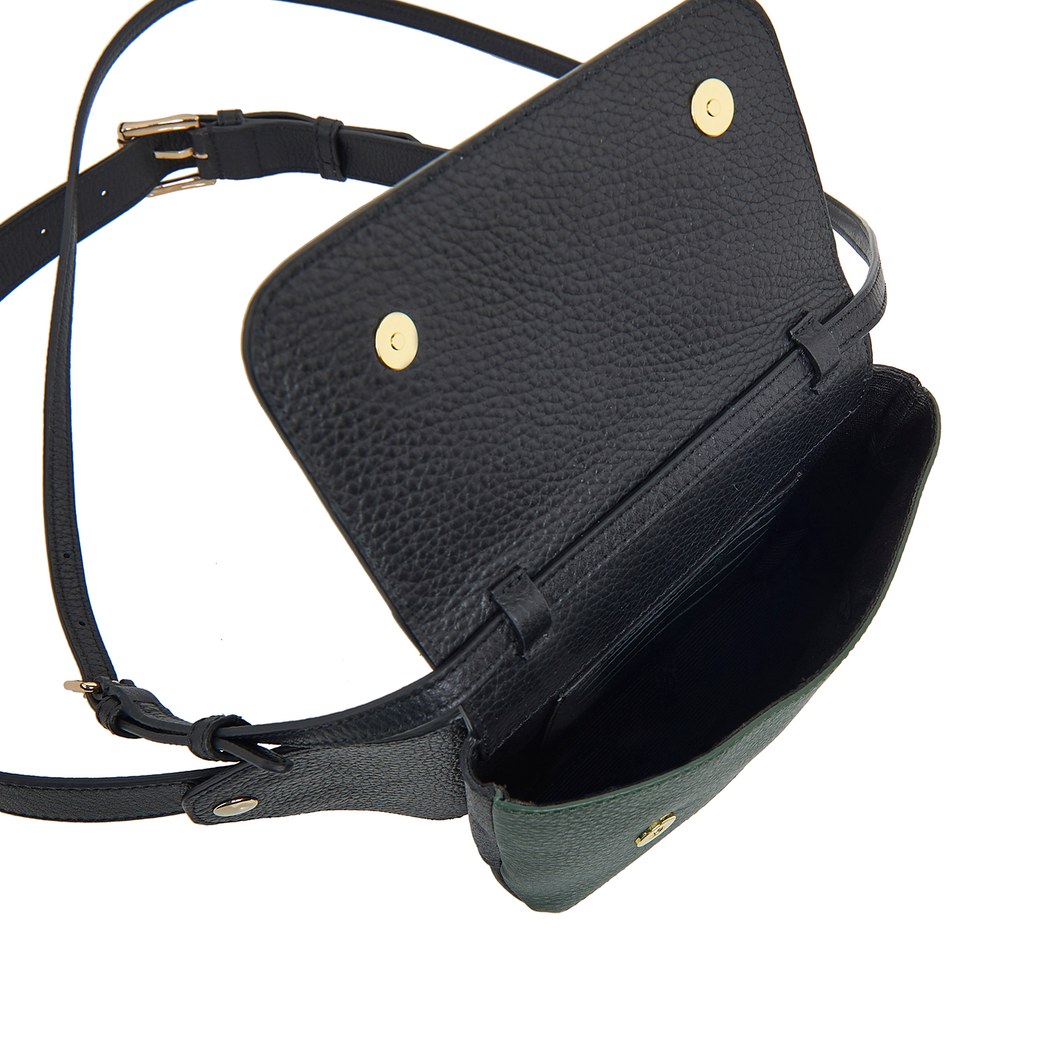 Siyah Rose Kadın Deri Bel Çantası