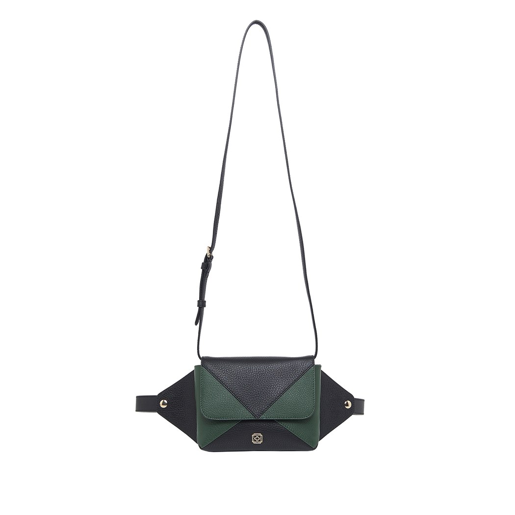 Siyah Rose Kadın Deri Bel Çantası