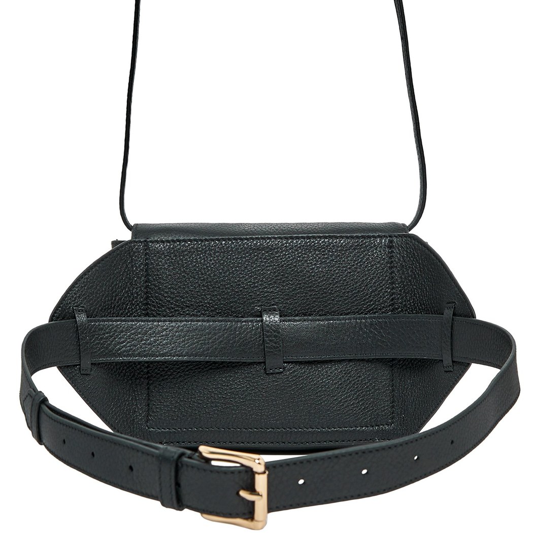 Siyah Rose Kadın Deri Bel Çantası