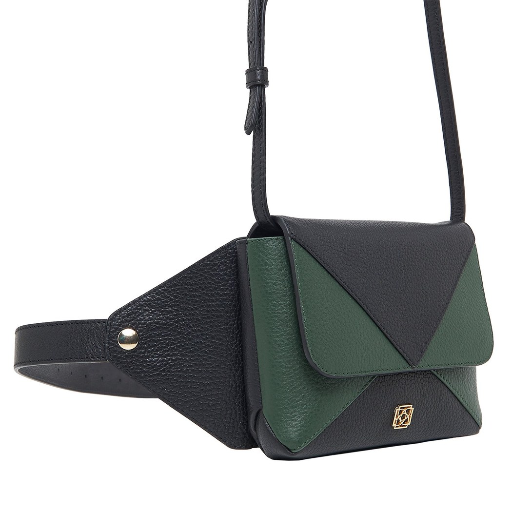 Siyah Rose Kadın Deri Bel Çantası