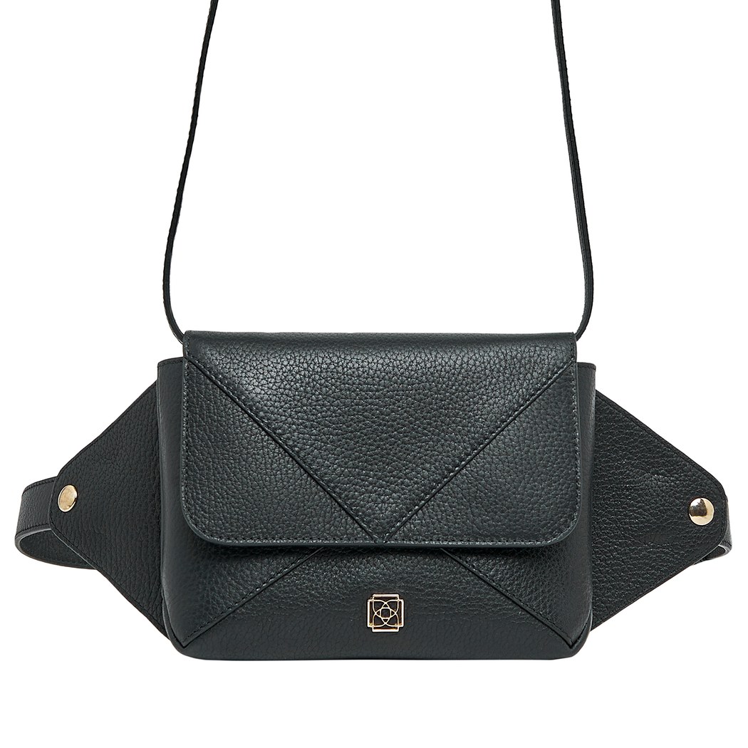 Siyah Rose Kadın Deri Bel Çantası