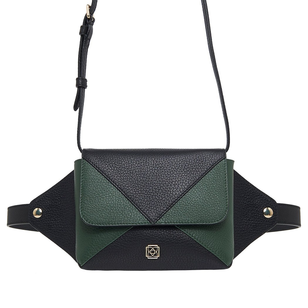 Siyah Rose Kadın Deri Bel Çantası