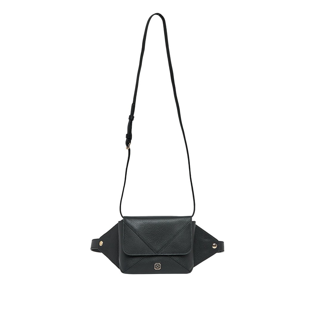 Siyah Rose Kadın Deri Bel Çantası