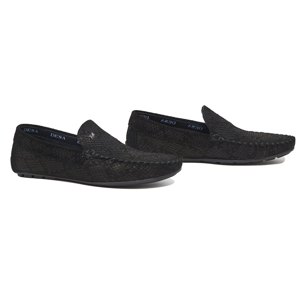 Siyah Santino Erkek Süet Loafer