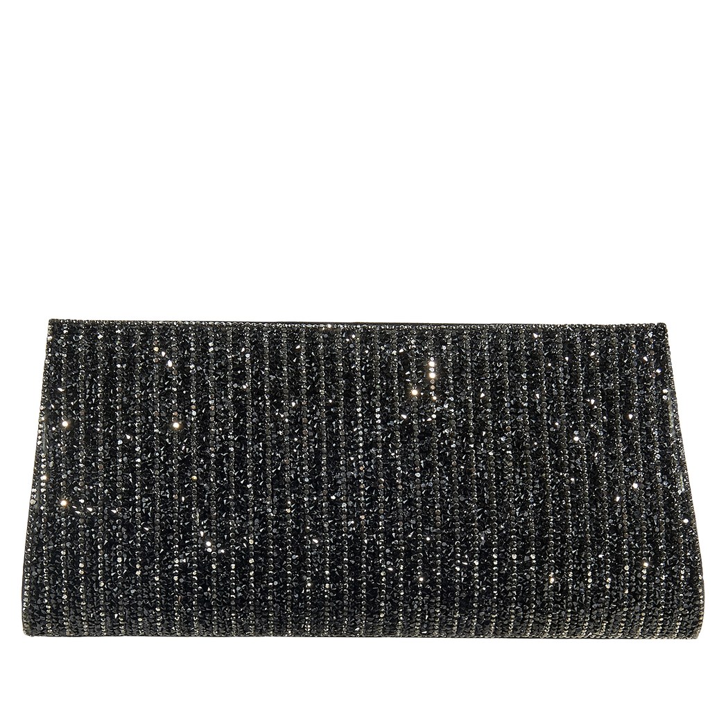 Siyah Stengel Zincir Detaylı Kadın Gece Çantası