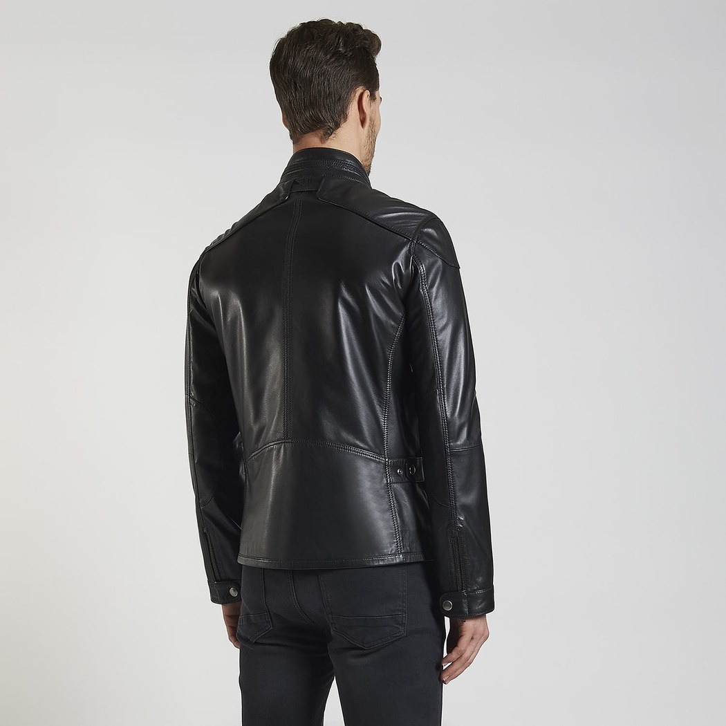 Siyah Tiago Erkek Deri Ceket