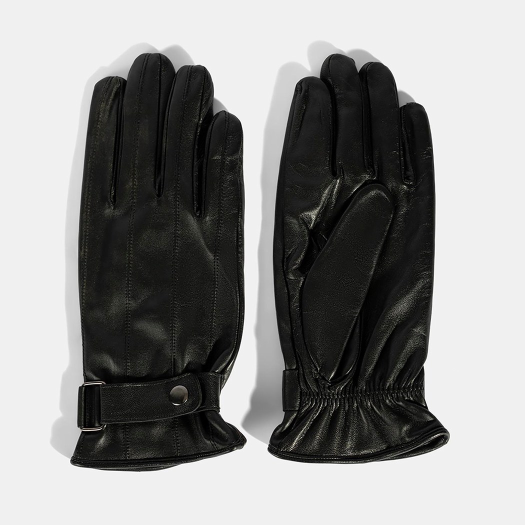 Siyah Tokalı Erkek Deri Eldiven