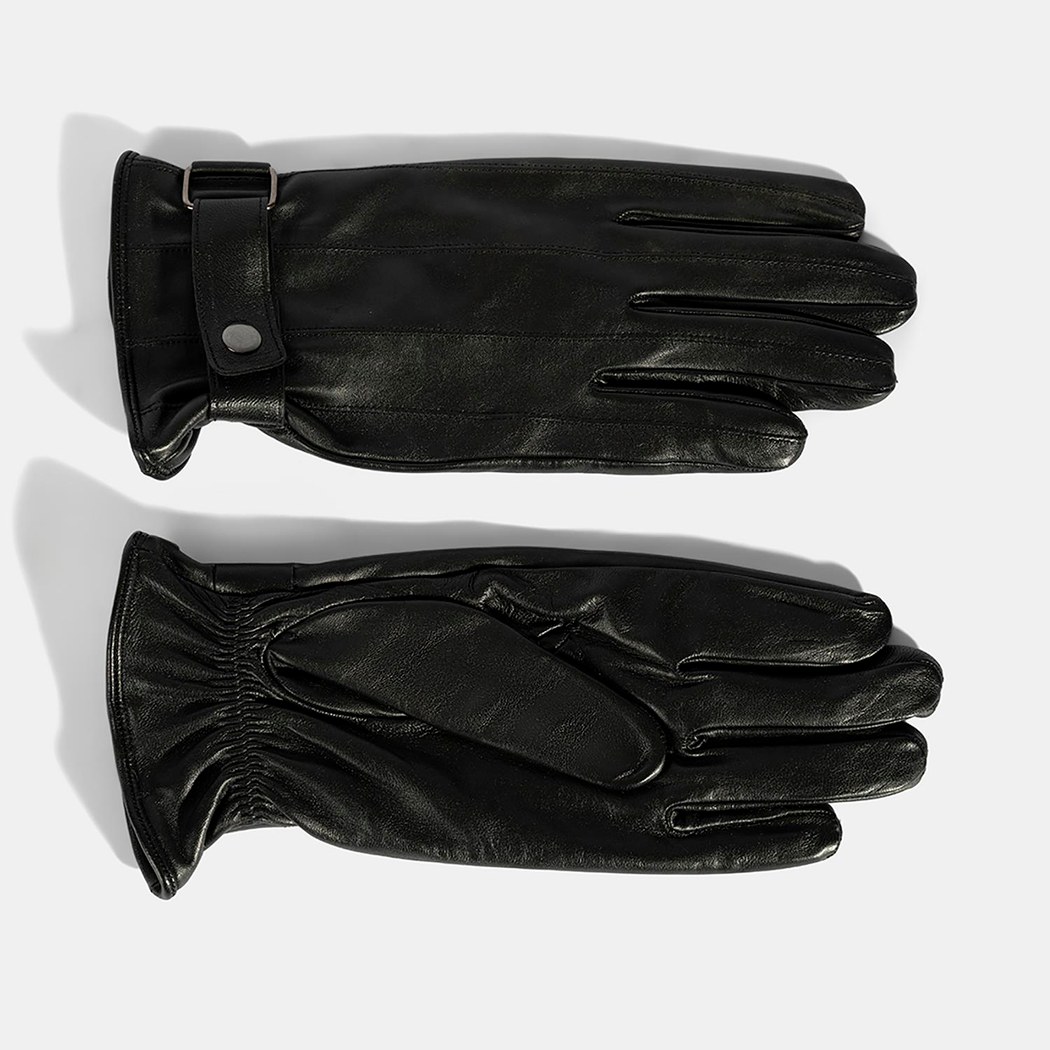 Siyah Tokalı Erkek Deri Eldiven