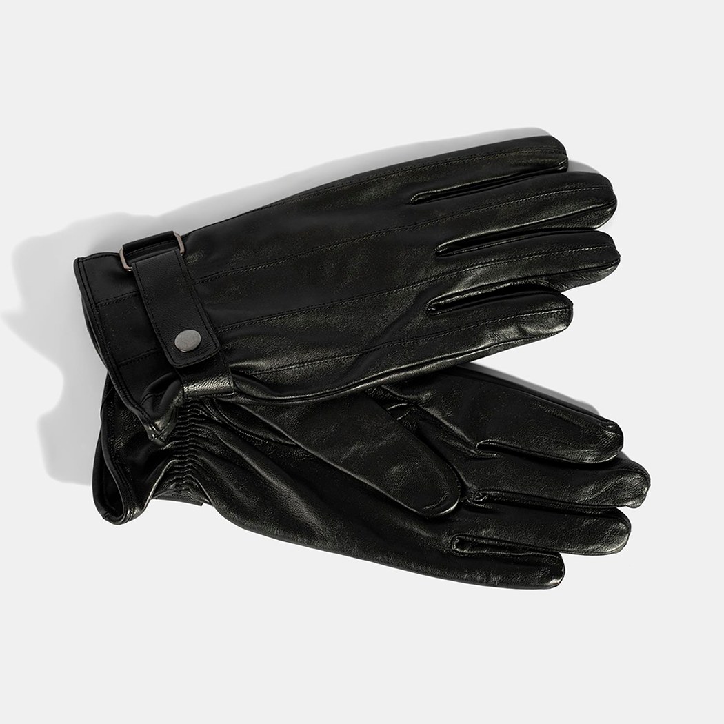 Siyah Tokalı Erkek Deri Eldiven