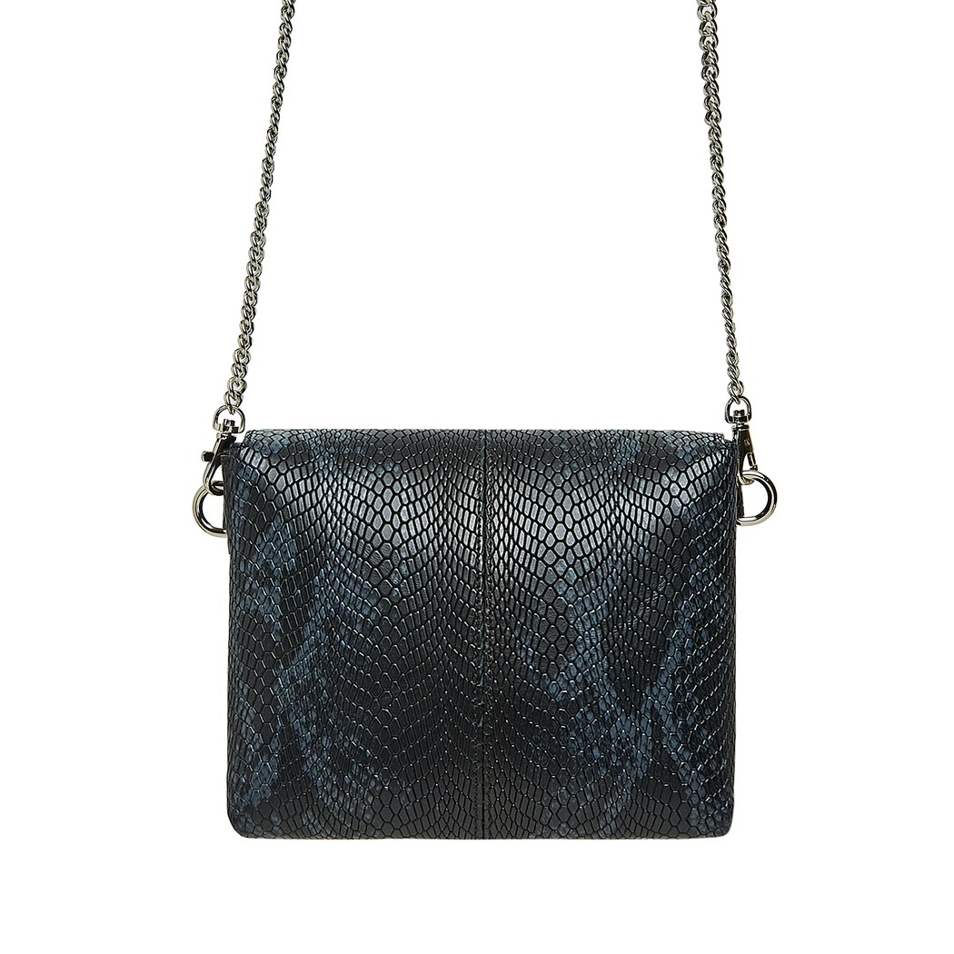 Siyah Tulip Kadın Zincir Detaylı Deri Çapraz Çanta