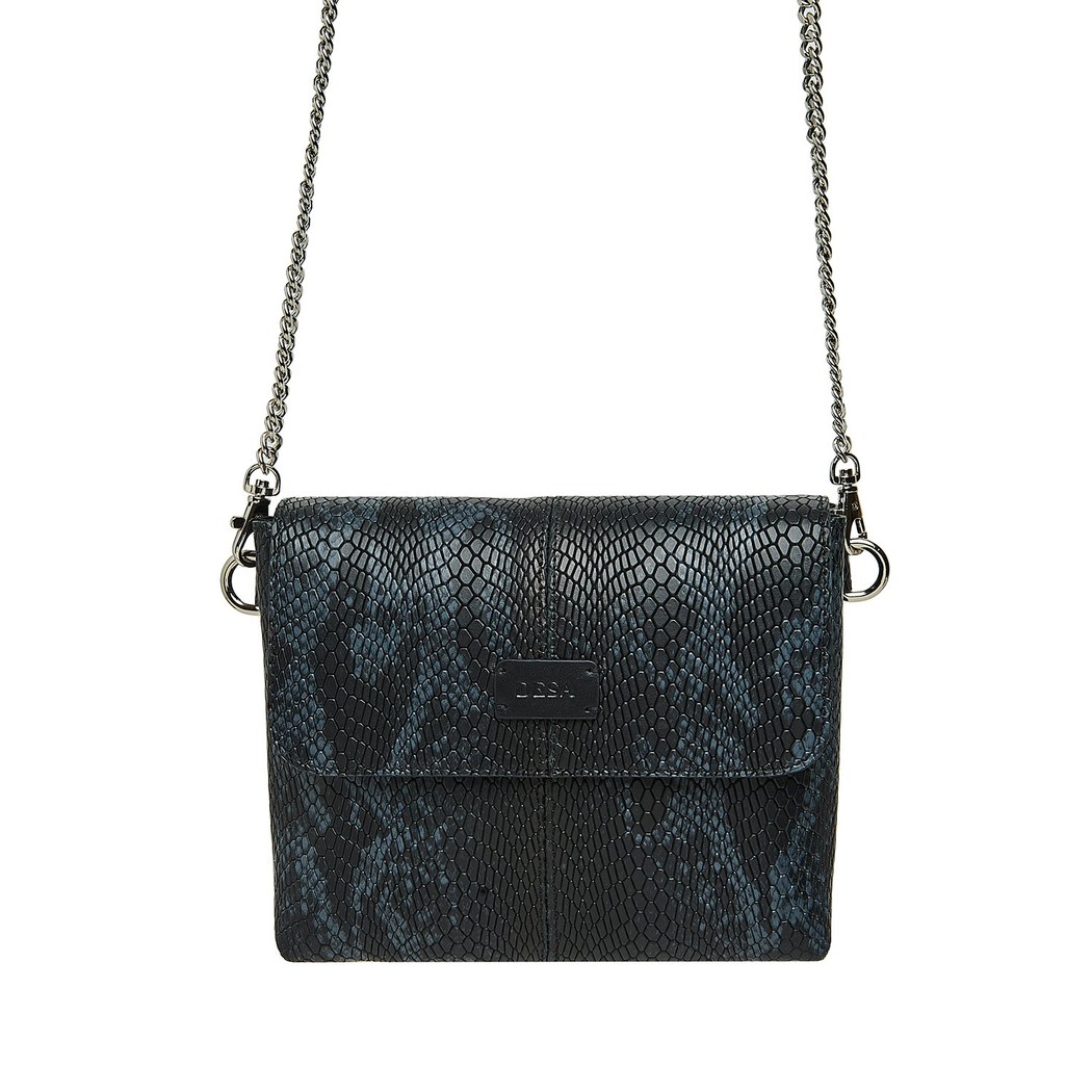 Siyah Tulip Kadın Zincir Detaylı Deri Çapraz Çanta