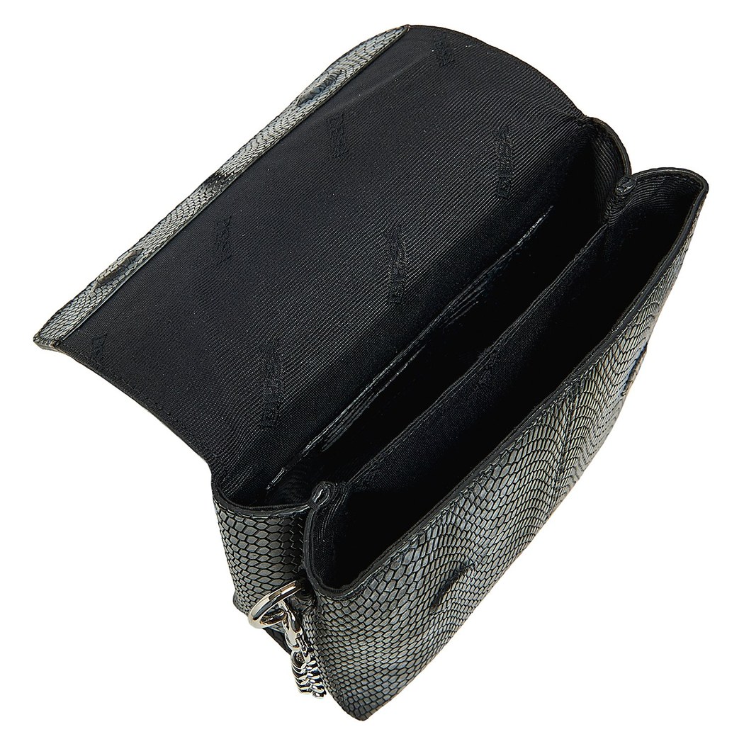 Siyah Tulip Kadın Zincir Detaylı Deri Çapraz Çanta