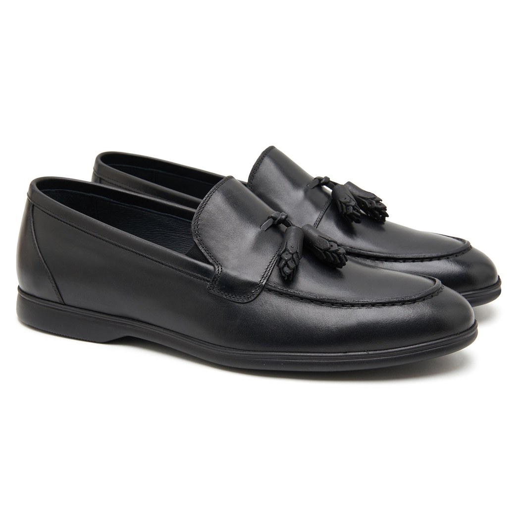 Siyah Vino Erkek Deri Loafer