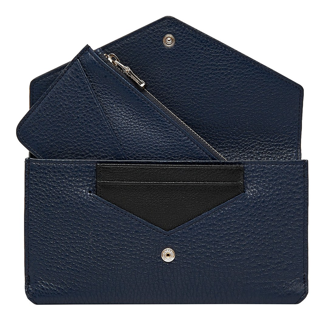 Siyah Zarf Kadın Deri Cüzdan