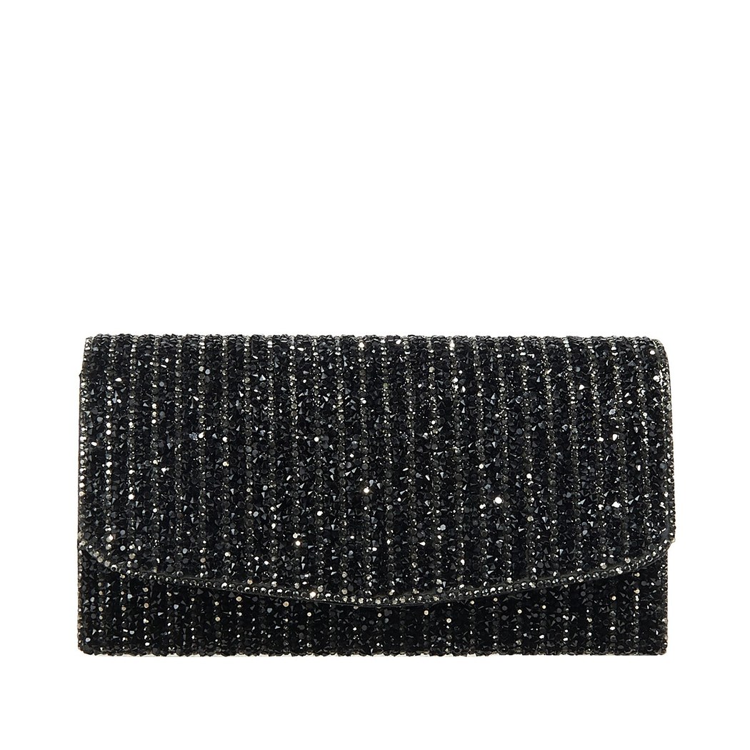 Siyah Zincir Detaylı Kadın Gece Çantası