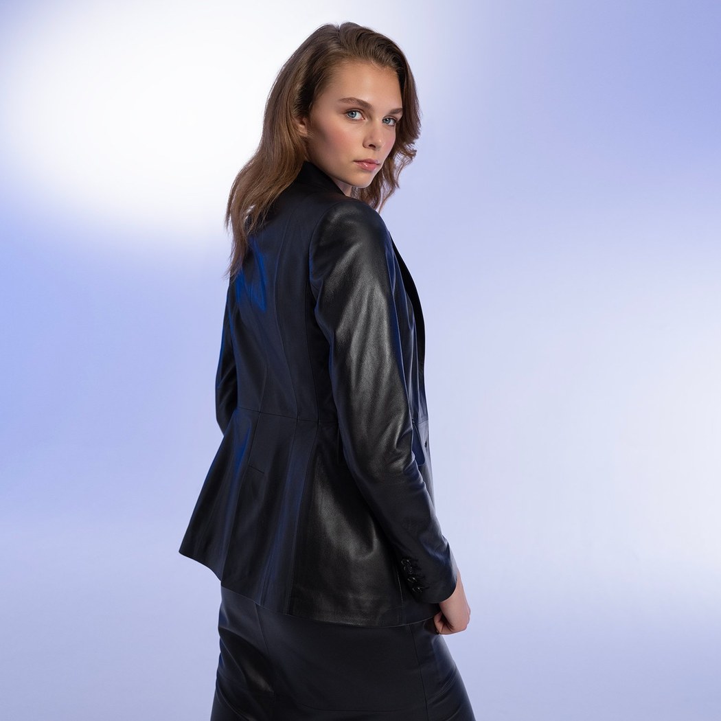 Stansie Siyah Kadın Deri Ceket