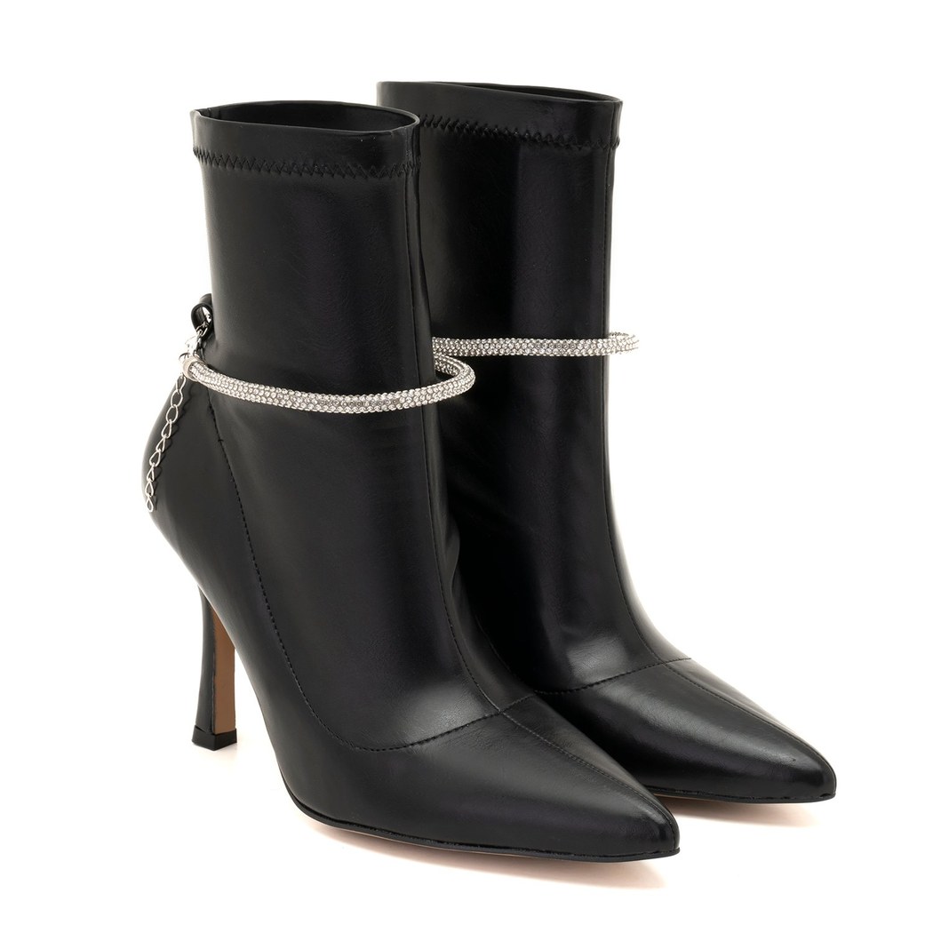 Stem Siyah Kadın Topuklu Stretch Bot