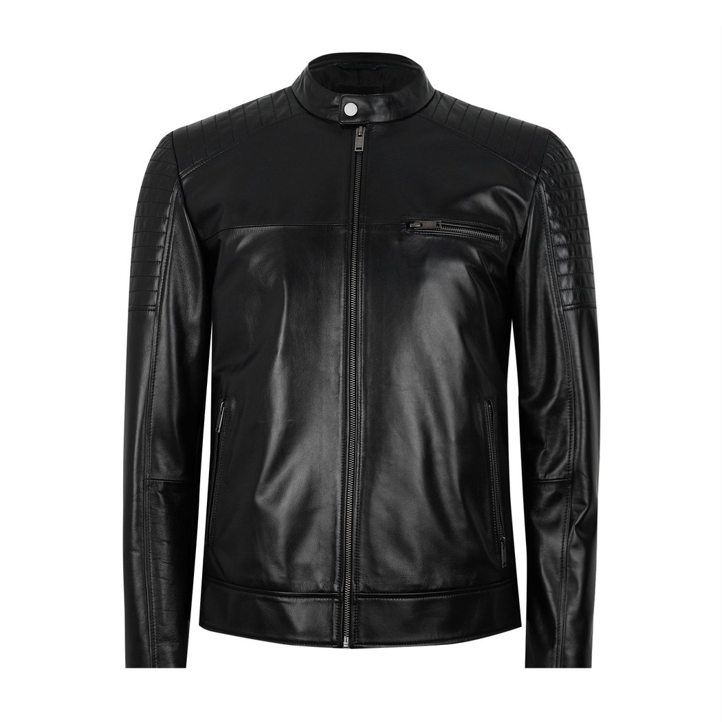 Steven Siyah Erkek Deri Mont