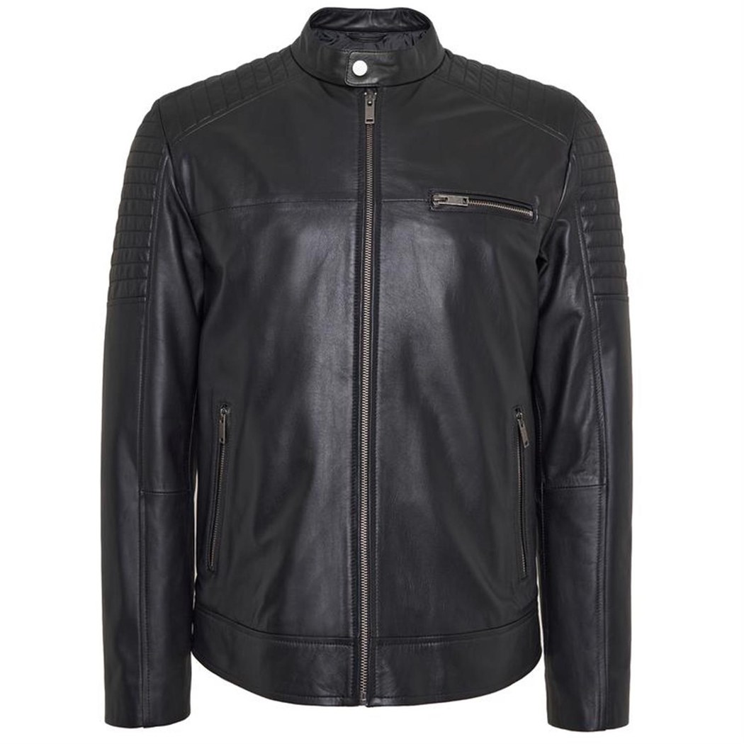 Steven Siyah Erkek Deri Mont