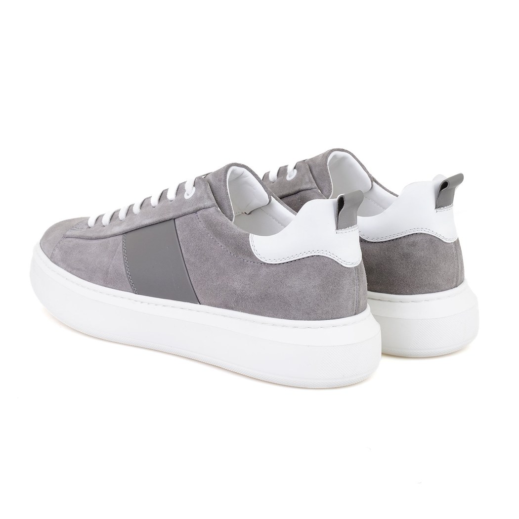 Stew Gri Erkek Deri Spor Ayakkabı