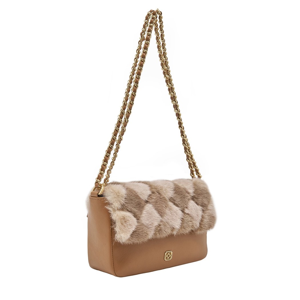 Taba Eimer Kadın Zincir Detaylı Deri Omuz Çantası