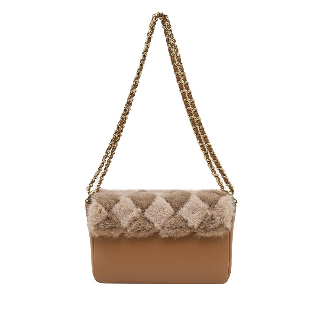 Taba Eimer Kadın Zincir Detaylı Deri Omuz Çantası