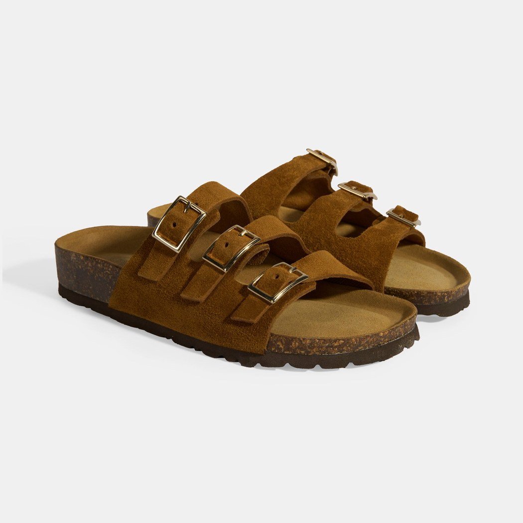 Taba Kadın Toka Detaylı Süet Terlik