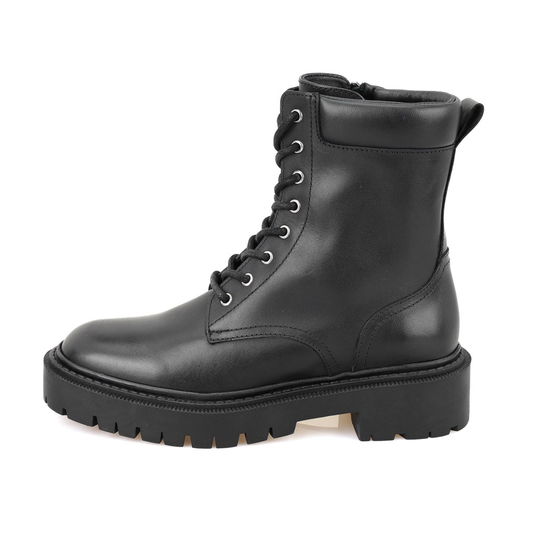 Teemo Siyah Kadın Fermuarlı Deri Postal Bot