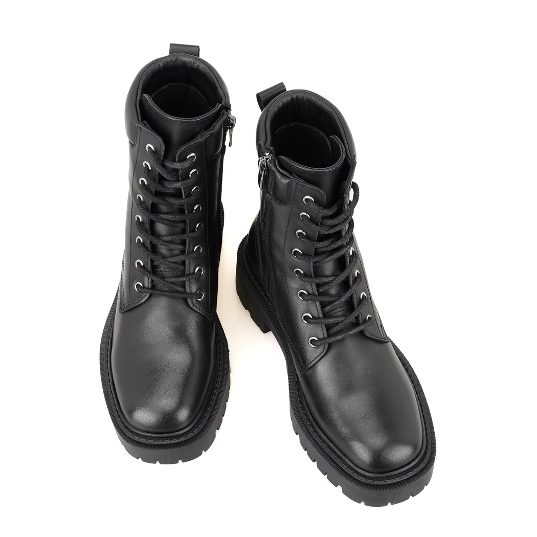 Teemo Siyah Kadın Fermuarlı Deri Postal Bot