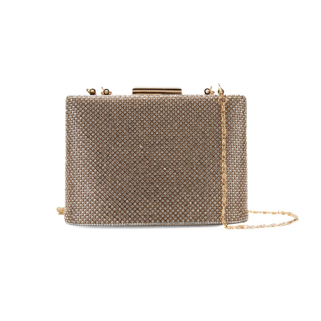 Teresa Gold Kadın Parlak Taşlı Gece Çantası