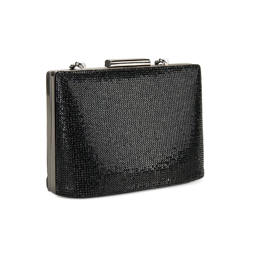 Teresa Siyah Kadın Parlak Taşlı Gece Çantası