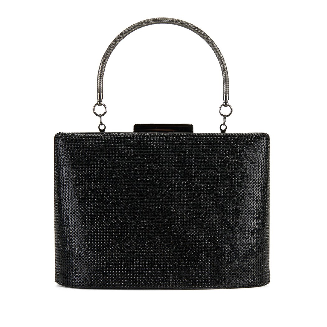 Teresa Siyah Kadın Parlak Taşlı Gece Çantası