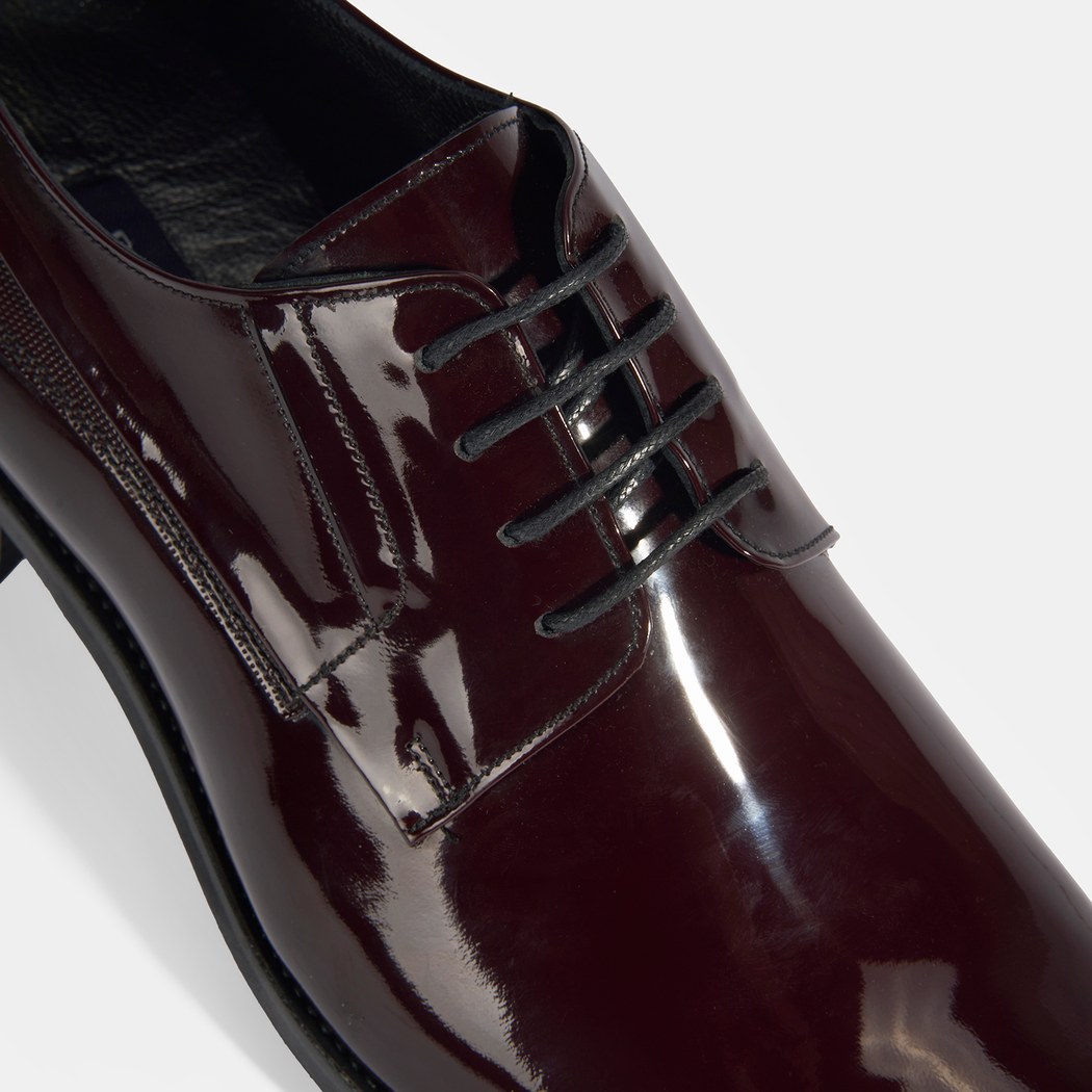 Therese Bordo Erkek Bağcıklı Rugan Klasik Ayakkabı