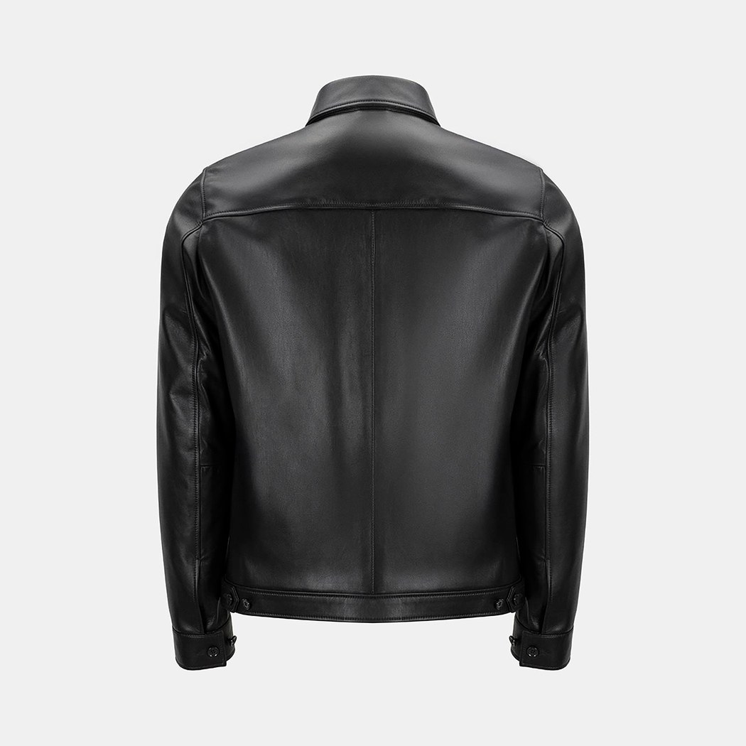 Thomas Erkek Siyah Deri Mont