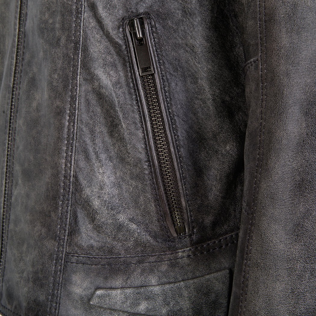 Tirona Gri Erkek Deri Mont