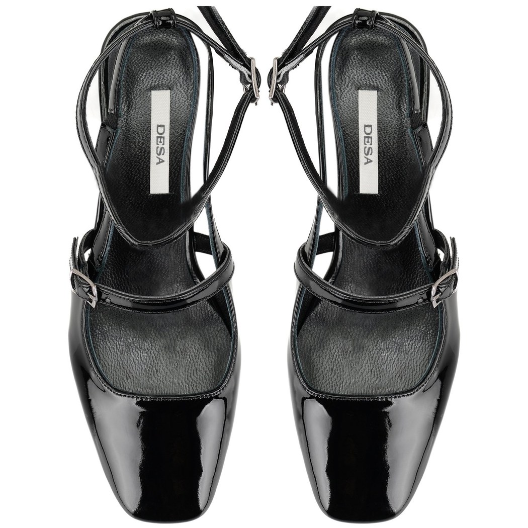 Tristan Siyah Kadın Topuklu Deri Klasik Ayakkabı