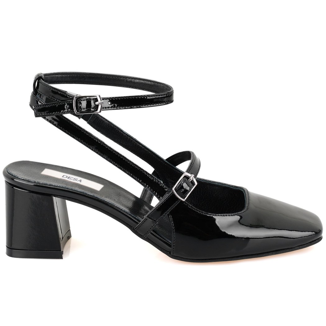 Tristan Siyah Kadın Topuklu Deri Klasik Ayakkabı