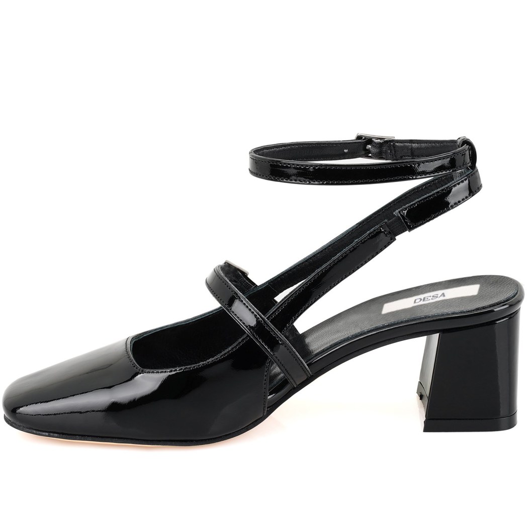 Tristan Siyah Kadın Topuklu Deri Klasik Ayakkabı