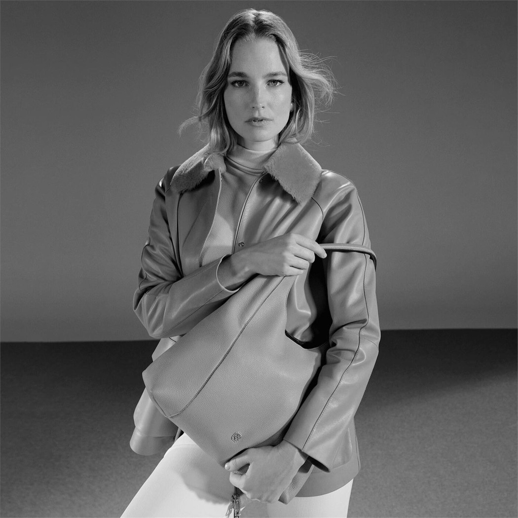 Tulipko Siyah Kadın Deri Omuz Çantası