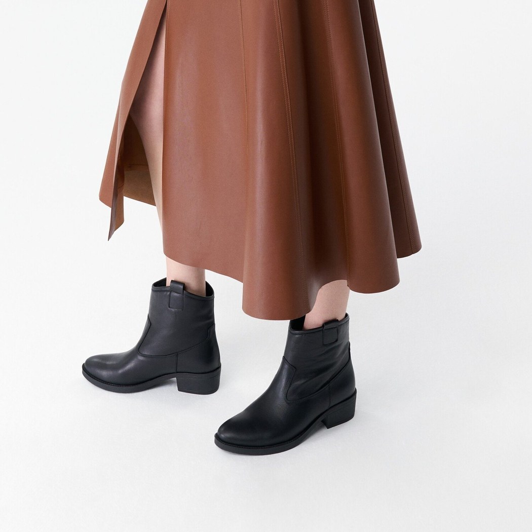 Vaveyla Siyah Kadın Deri Bot