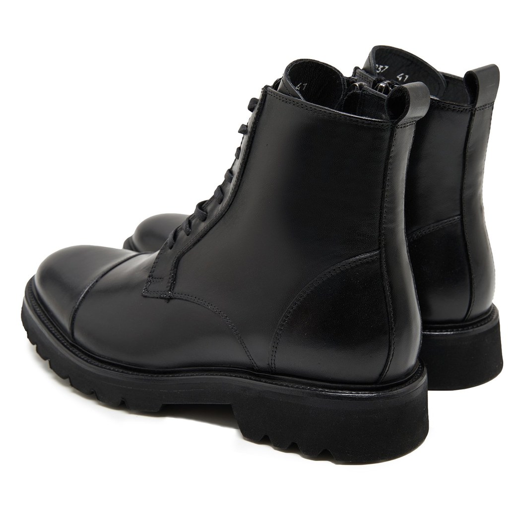 Vena Siyah Erkek Deri Bot