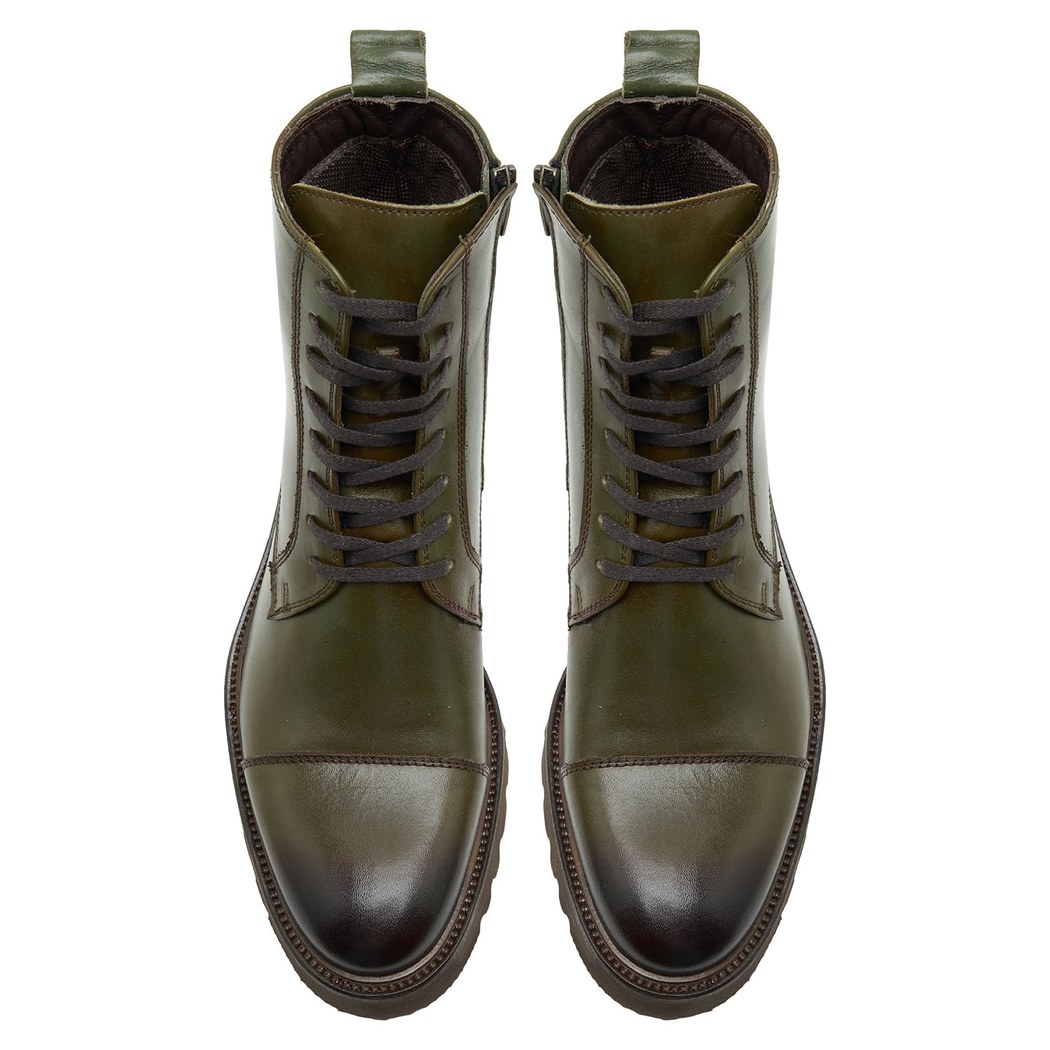 Vena Yeşil Erkek Deri Bot