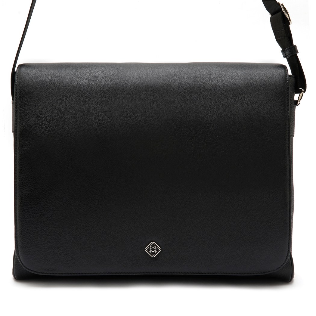 Verena Siyah Erkek Deri Postacı Çantası