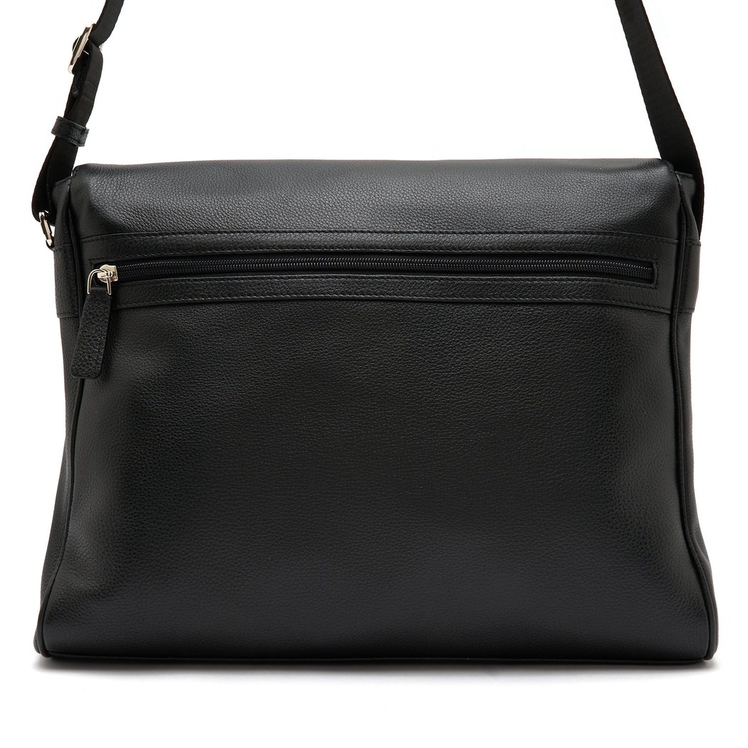 Verena Siyah Erkek Deri Postacı Çantası