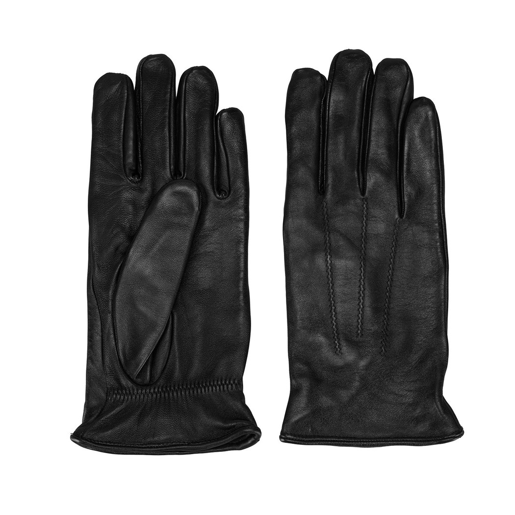 Vespera Siyah Erkek Lastikli Deri Eldiven 