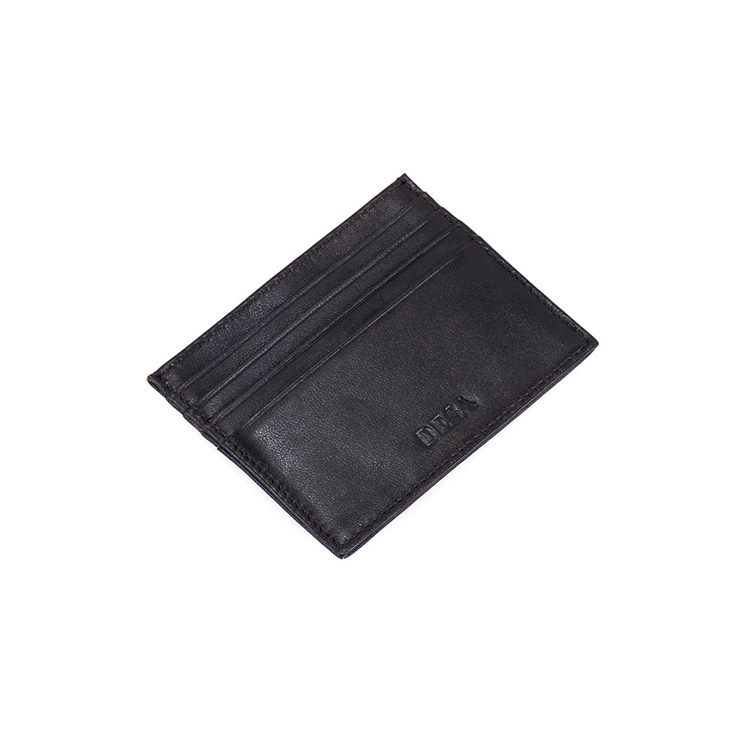 Vidal Kahve Kadın Eskitme Deri Kartlık