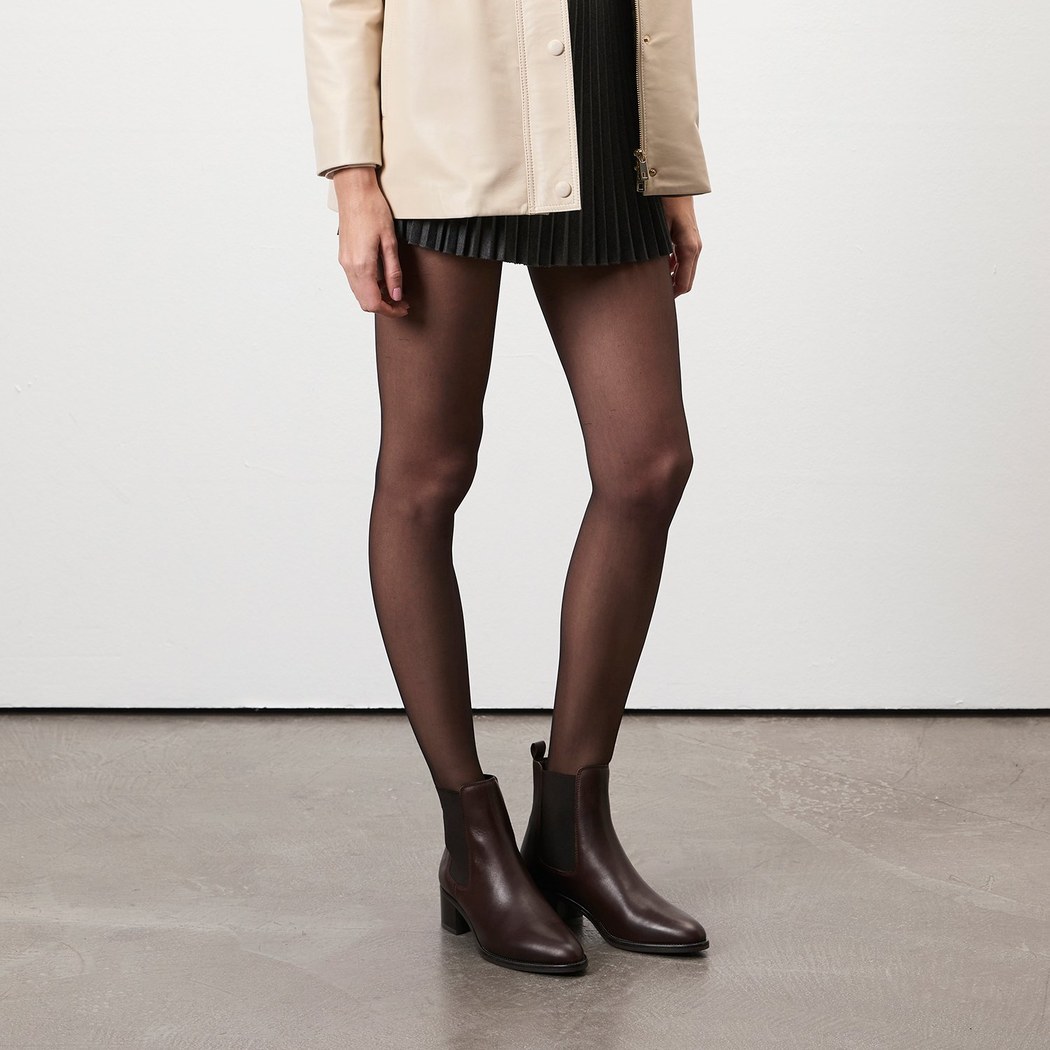 Vien Koyu Kahve Kadın Deri Bot